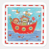 Noah's Ark Quadratischer Aufkleber (Vorderseite)