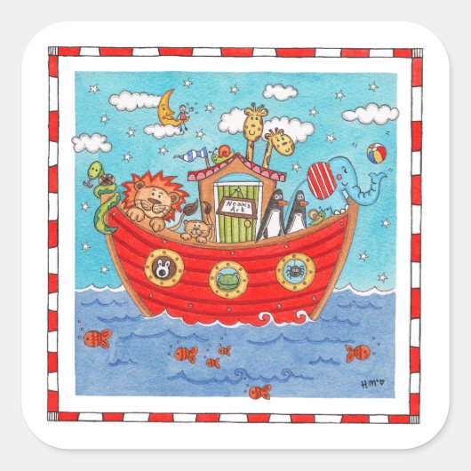 Noah's Ark Quadratischer Aufkleber (Vorderseite)