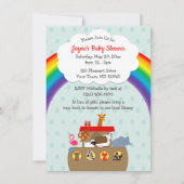 Noah's Ark Rainbow Baby Shower Einladung (Vorderseite)