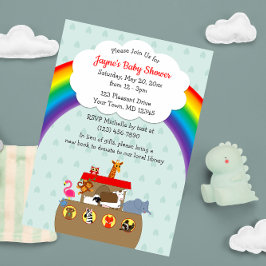 Noah's Ark Rainbow Baby Shower Einladung