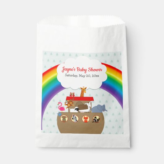 Noah's Ark Rainbow Baby Shower Geschenktütchen (Vorderseite)