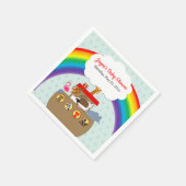 Noah's Ark Rainbow Baby Shower Serviette (Ecke)