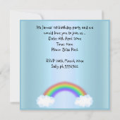 Noahs ark Rainbow Einladung BLUE (Rückseite)