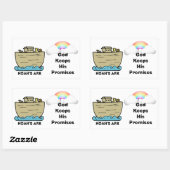 Noahs Ark Rainbow Gottes Versprechen Rechteckiger Aufkleber (Blatt)