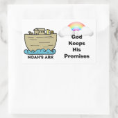 Noahs Ark Rainbow Gottes Versprechen Rechteckiger Aufkleber (Tasche)