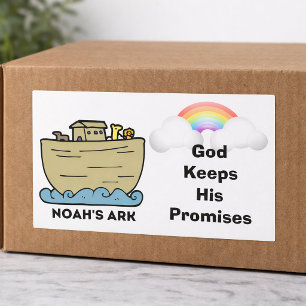 Noahs Ark Rainbow Gottes Versprechen Rechteckiger Aufkleber