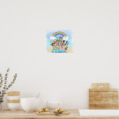 NOAHS ARK Rainbow KINDERZIMMER DECORARAL Poster (Küche)