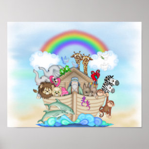 NOAHS ARK Rainbow KINDERZIMMER DECORARAL Poster