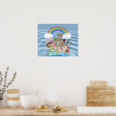 NOAHS ARK Rainbow KINDERZIMMER DECORATION Poster (Küche)