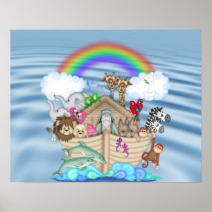 NOAHS ARK Rainbow KINDERZIMMER DECORATION Poster