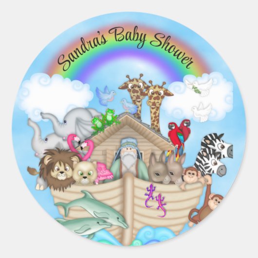 Noah's Ark Rainbow Personalisiert Stickers (Vorderseite)