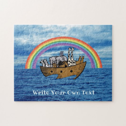 Noah's Ark & Rainbow - Schreiben Sie Ihren eigenen Puzzle (Horizontal)