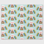 Noahs Ark Rainbow und Cloud Personalisiert Geschenkpapier (Flach)