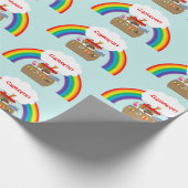 Noahs Ark Rainbow und Cloud Personalisiert Geschenkpapier (Ecke)