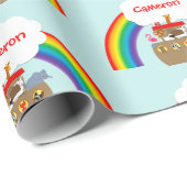 Noahs Ark Rainbow und Cloud Personalisiert Geschenkpapier (Rolleneckpunkt)
