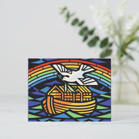 Noah's Ark, Regenbogen, Dove Postkarte (Stehend Vorderseite)