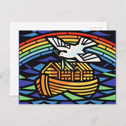 Noah's Ark, Regenbogen, Dove Postkarte (Vorne/Hinten)