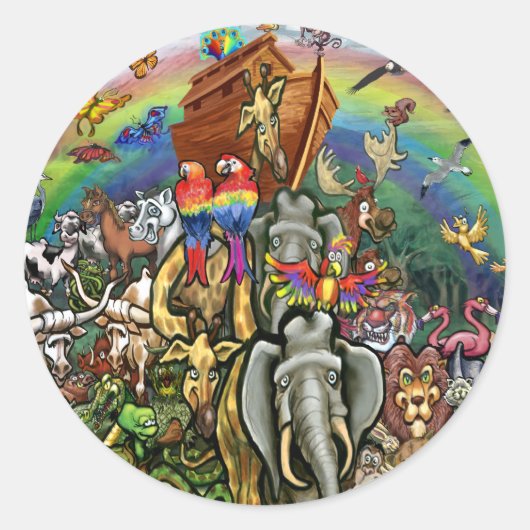 Noah's Ark Runder Aufkleber (Vorderseite)