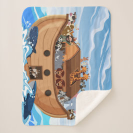 Noah's Ark Sherpa Fleece Blanket für Kinder Sherpadecke