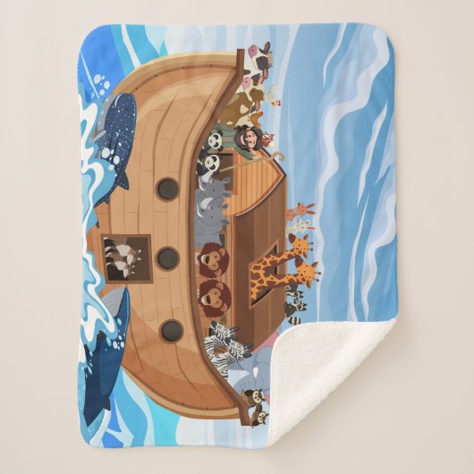 Noah's Ark Sherpa Fleece Blanket für Kinder Sherpadecke (Vorderseite)