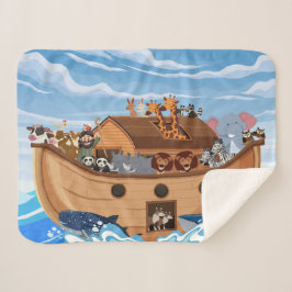 Noah's Ark Sherpa Fleece Blanket für Kinder Sherpadecke