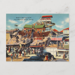 "Noah's Ark & Slide" Old Orchard Beach, ME Vintage Postkarte