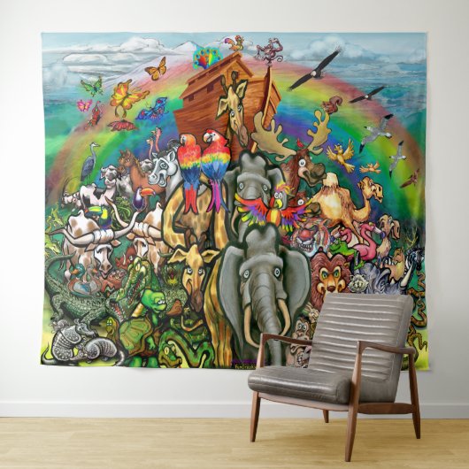 Noah's Ark Tapestry Wandteppich (Beispiel (Horizontal))