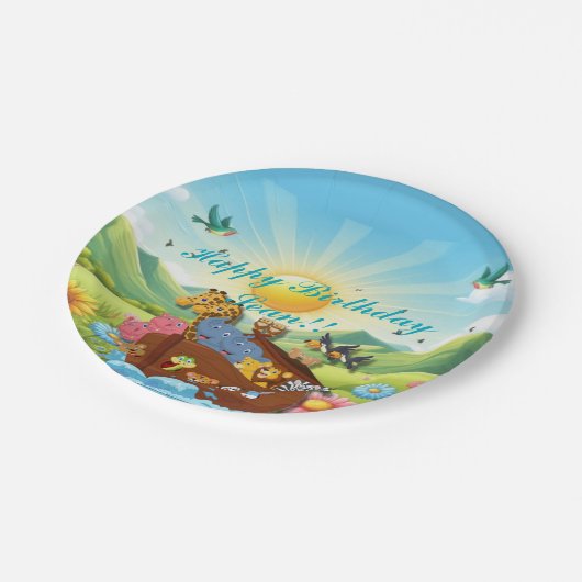 Noah's Ark Theme Pappteller (Schrägansicht)