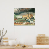 Noah's Ark von Edward Hicks, Vintage Volkskunst Poster (Küche)
