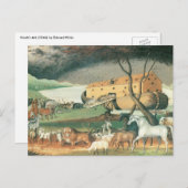 Noah's Ark von Edward Hicks, Vintage Volkskunst Postkarte (Vorne/Hinten)