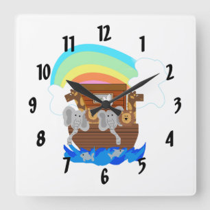 Noah's Ark Wall Clock Quadratische Wanduhr