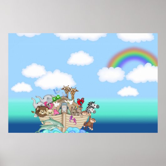 Noahs Ark Wall Mural Poster Baby Kinderzimmer Kind (Vorne)