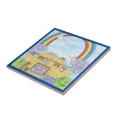 Noahs Ark Watercolor Rainbow Animal Elephant Fliese (Seite)