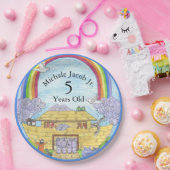 Noah's Ark Watercolor Rainbow Funny Elephant Pappteller (Party)