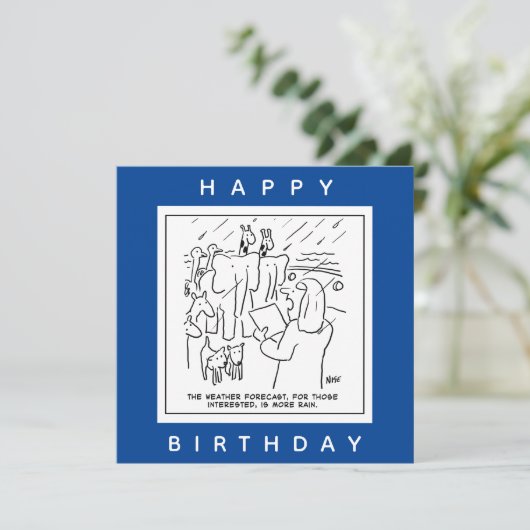 Noahs Ark Weather Forecast Cartoon Karte (Stehend Vorderseite)