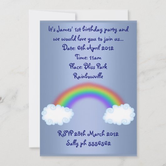 Noahs Arsch Animal Einladung blau (Rückseite)