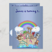 Noahs Arsch Animal Einladung blau (Vorne/Hinten)