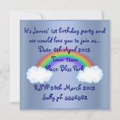 Noahs Arsch Animal Einladung blau (Rückseite)