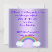 Noahs Arsch Animal Einladung LILA 2 (Rückseite)