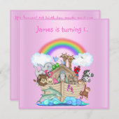 Noahs Arsch Animal Einladung PINK 2 (Vorne/Hinten)