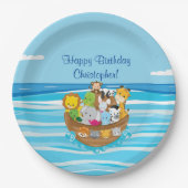 Noahs Baby Aniamls Arche-| | personalisiert Pappteller (Vorderseite)