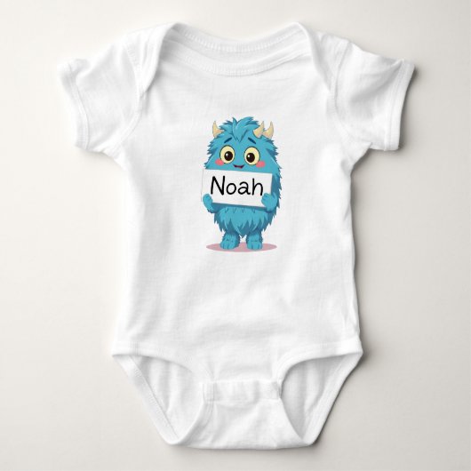 Noah's Big Blue Pal - A Personalized Monster Adven Baby Strampler (Vorderseite)