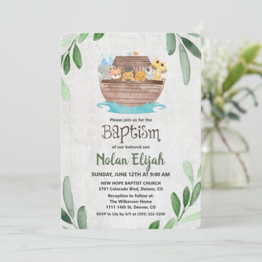 Noahs Einladung zur Taufe (Stehend Vorderseite)