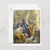 Noahs Opfer beim Verlass der Arche, aus einer Bibe Postkarte (Vorne/Hinten)