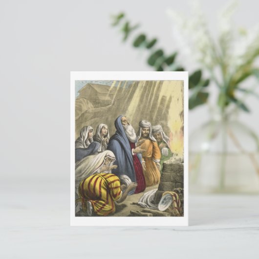 Noahs Opfer beim Verlass der Arche, aus einer Bibe Postkarte (Stehend Vorderseite)