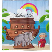 Noahs Personalisierte bunt-farbige Kinderbibel Duschvorhang (Vorderseite)