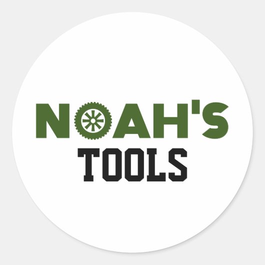 Noah's Tools Classic Round Sticker (Vorderseite)