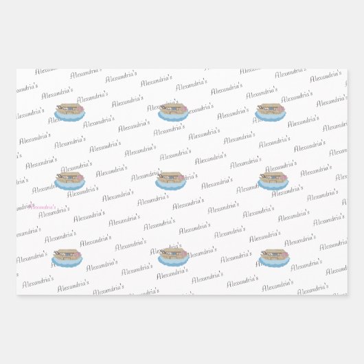 Noahs Wasserfarbe Geschenkpapier Set (Vorderseite 3)