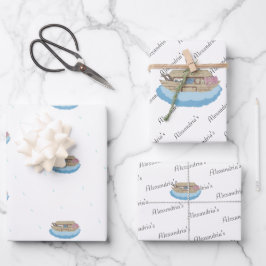 Noahs Wasserfarbe Geschenkpapier Set