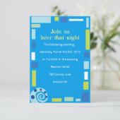 NOAH'S WAVES Bar Bat Mitzvah Empfang Card Einladung (Stehend Vorderseite)